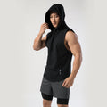 Men's Hooded Sleeveless Athleisure T-Shirt  Lightweight & Quick-Drying