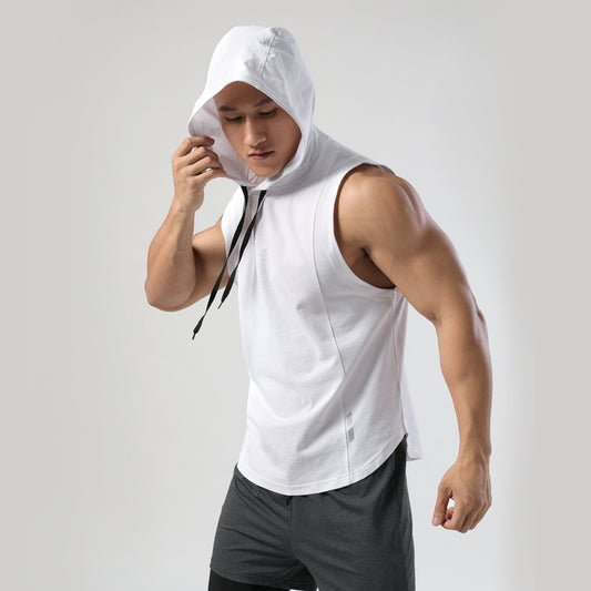 Men's Hooded Sleeveless Athleisure T-Shirt  Lightweight & Quick-Drying