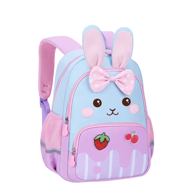 Senior kindergarten backpack for ages 3-6-7, cute rabbit for children and girls, lightweight backpack for outings, cartoon