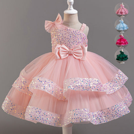 Sparkling Tiered Mesh Party Dress