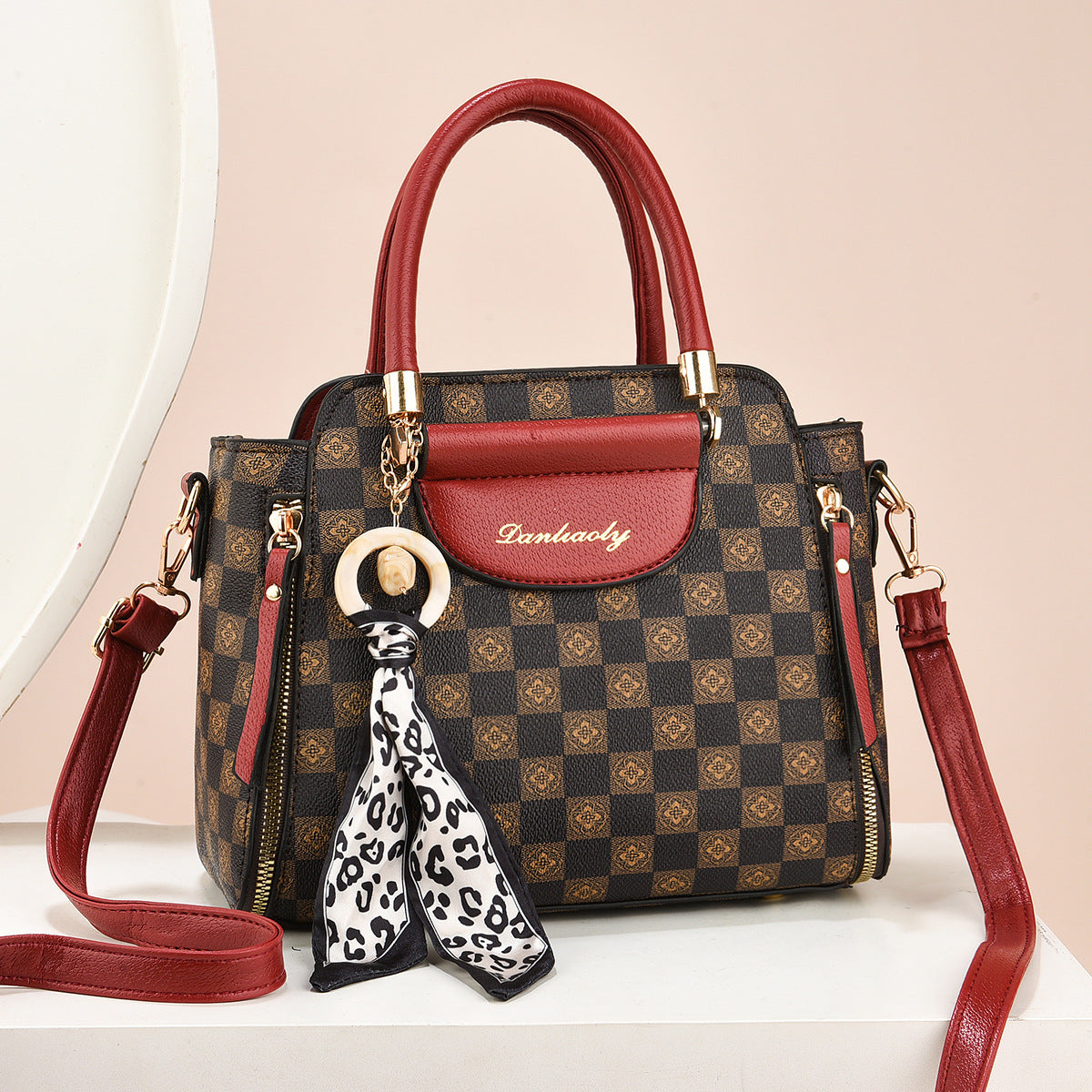 Retro Texture Silk Scarf Shoulder Bag