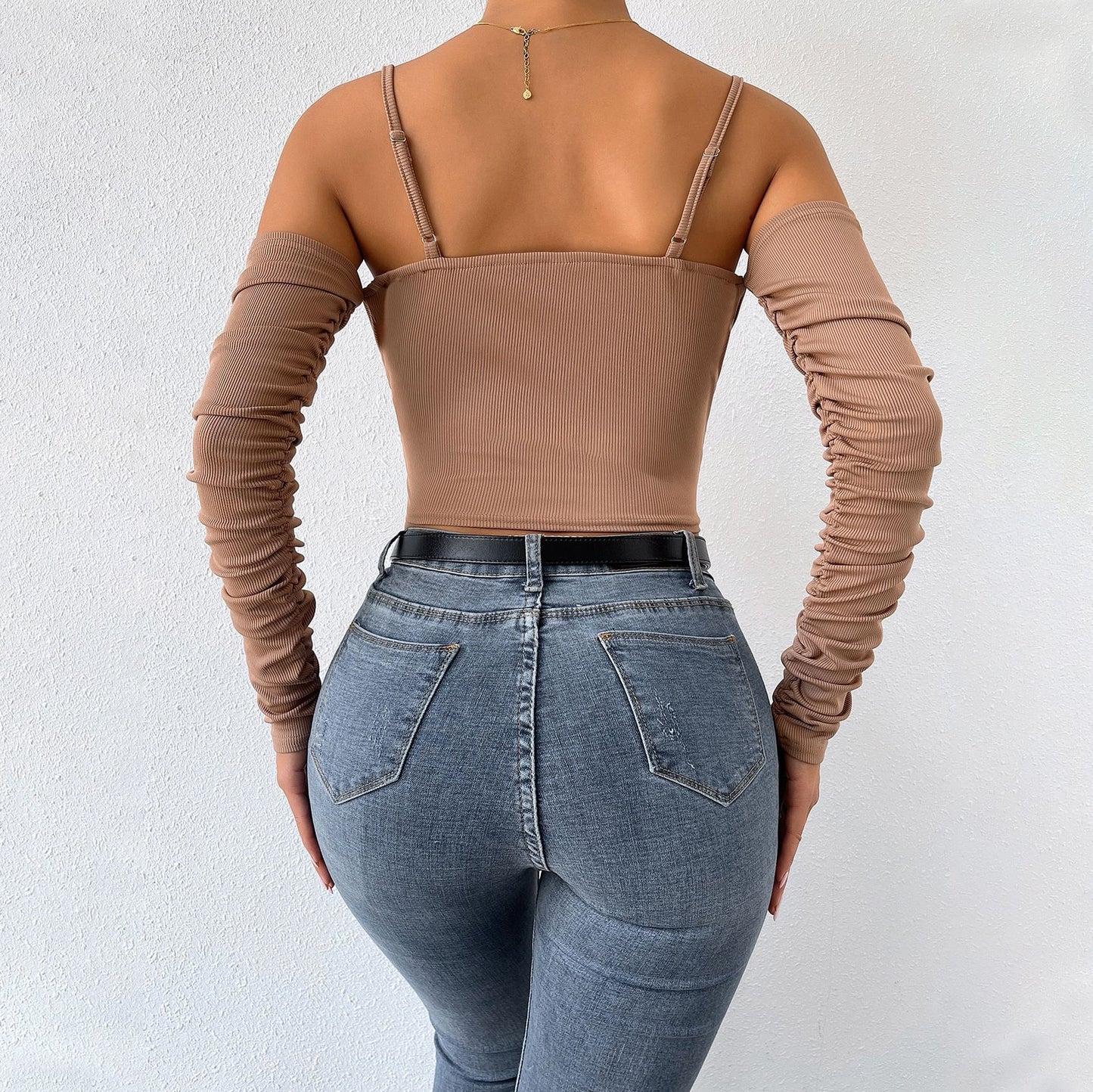 Women's off-the-shoulder vests - Women's outer tops