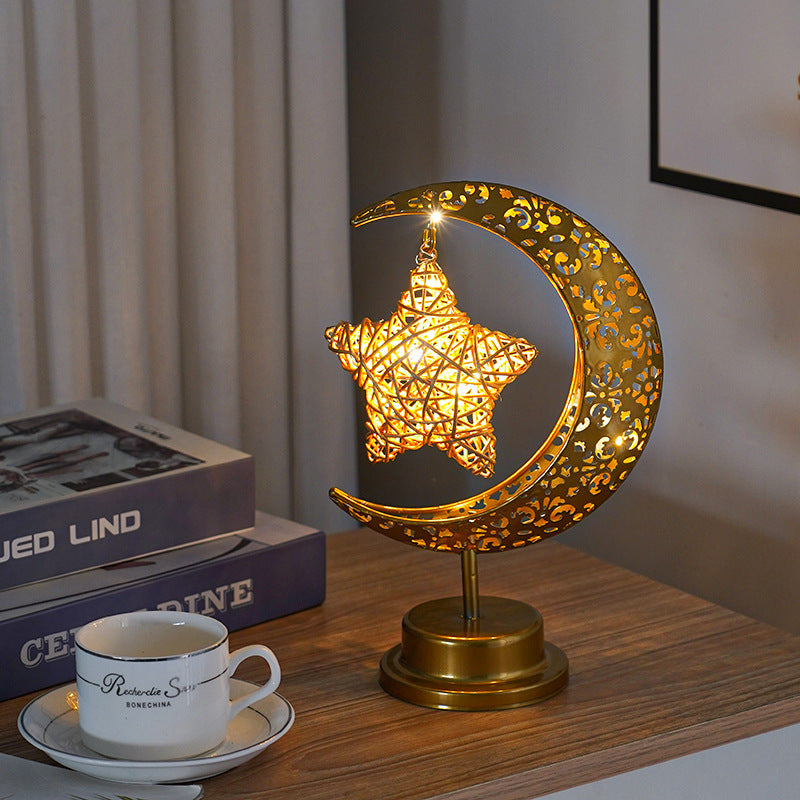 LED Wrought Iron Moon Pendant Lamp