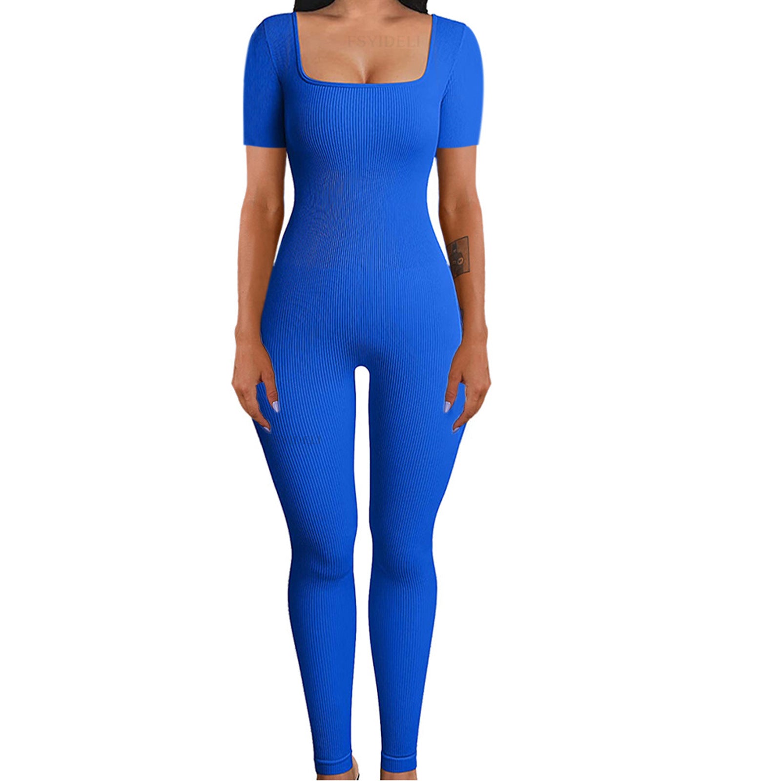 Women's Sexy Square Neck Slim-Fit Jumpsuit