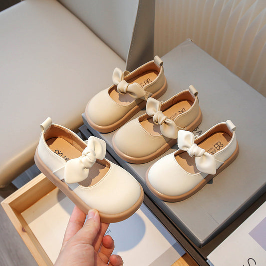 Spring & Autumn Korean Princess Bow Shoes for Girls