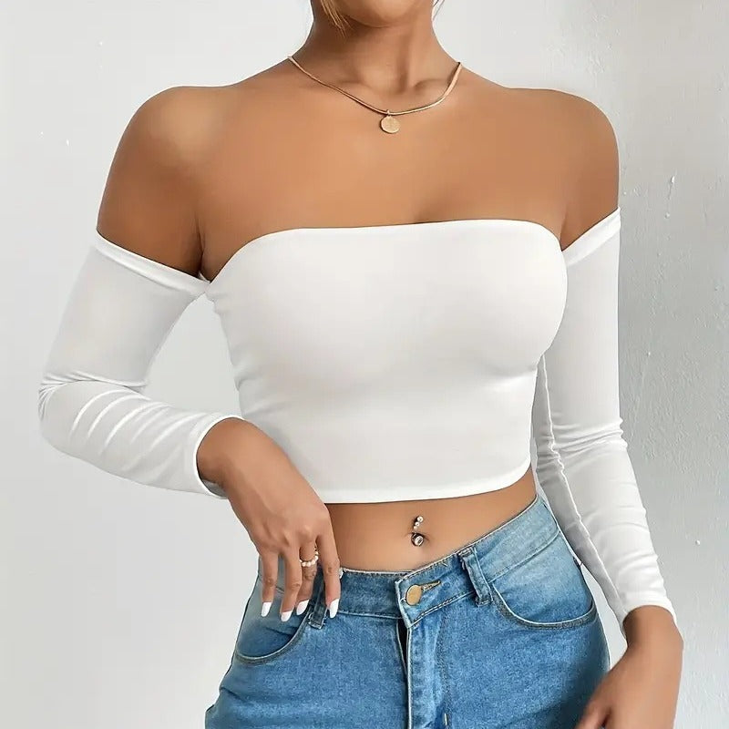 Women's Summer Sexy Waist Long-Sleeved Bodysuit Two-Piece Set