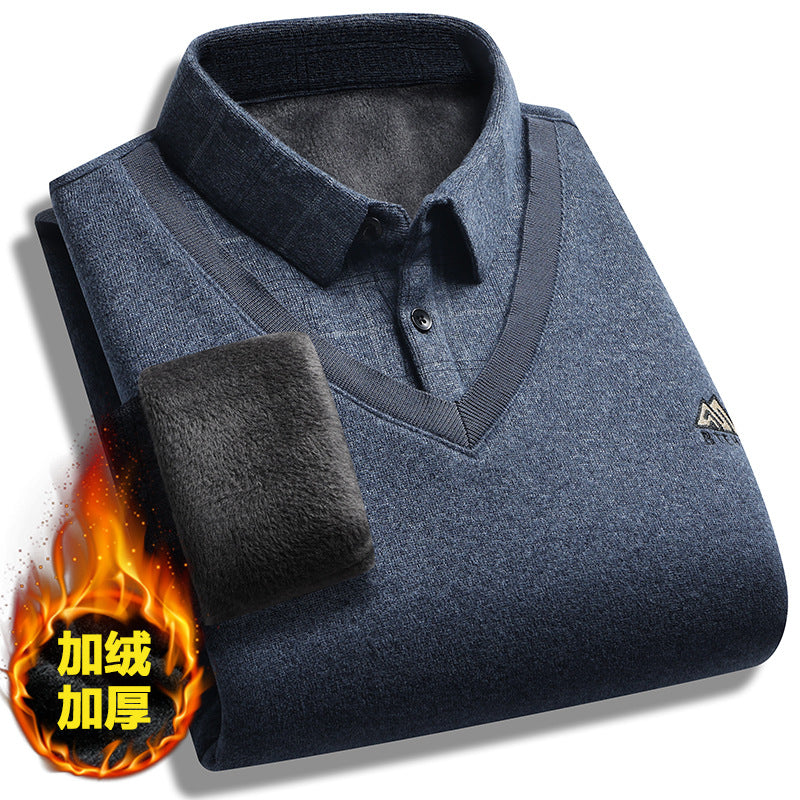 Men’s Fleece-Lined Warm Long-Sleeve Sweater