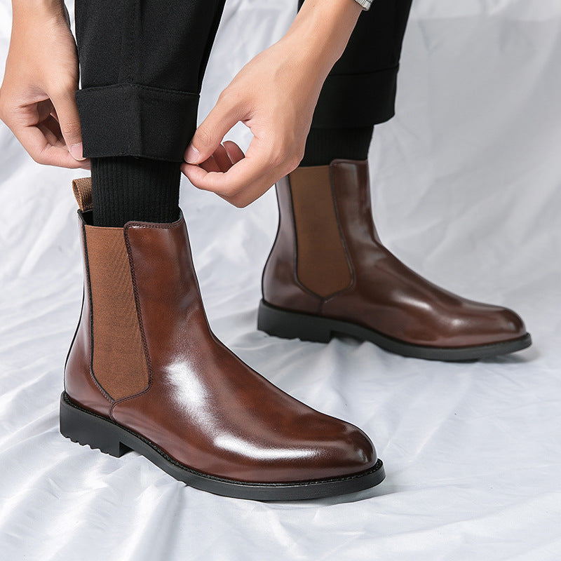 Men's Korean Style High-Top Leather Boots