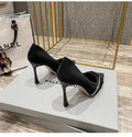 New Casual High Heels: Pointed Toe Stiletto Heels with Rhinestones