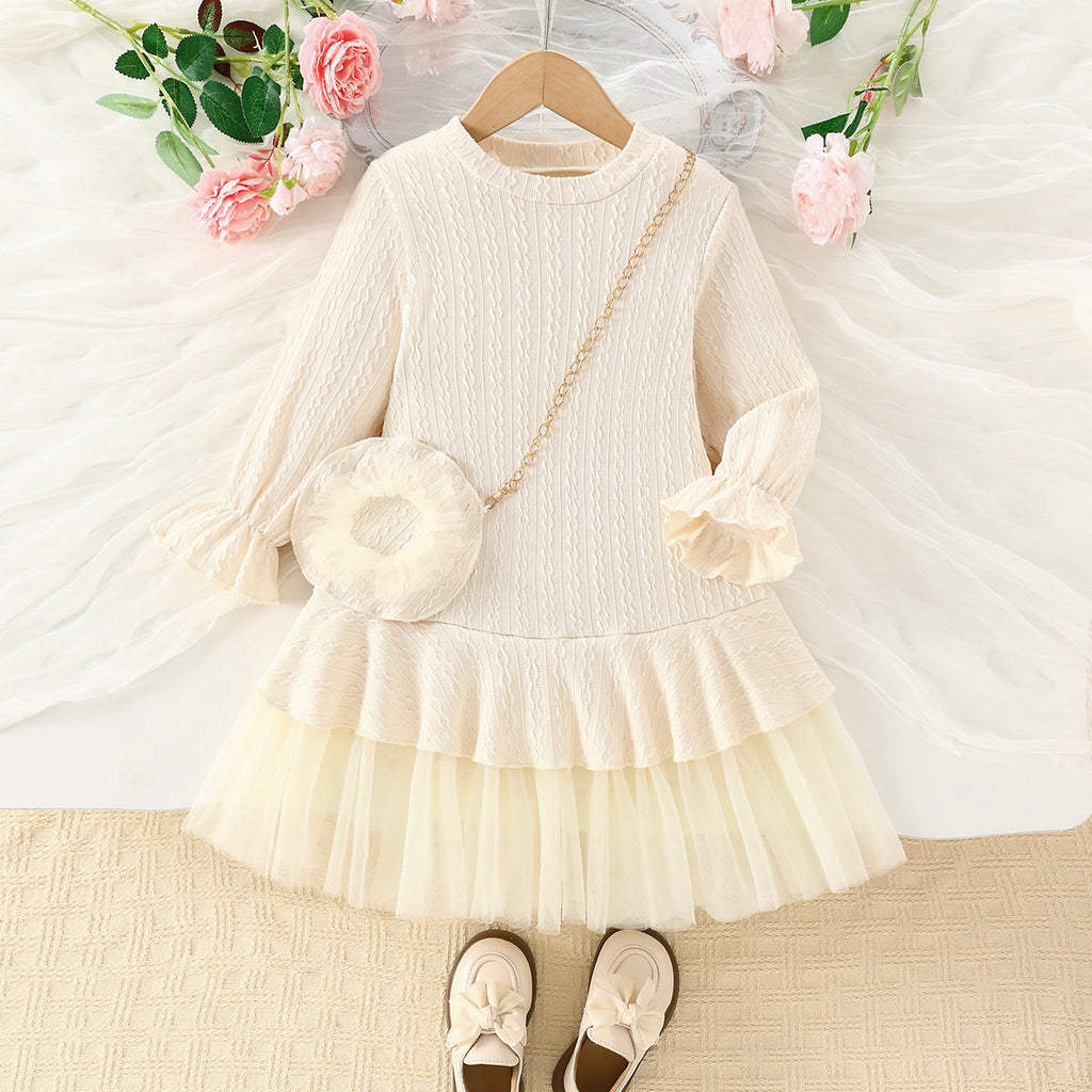 Lace-Stitch Knit Dress