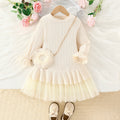 Lace-Stitch Knit Dress