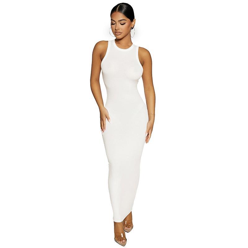 Sleeveless tight over-the-knee dresses