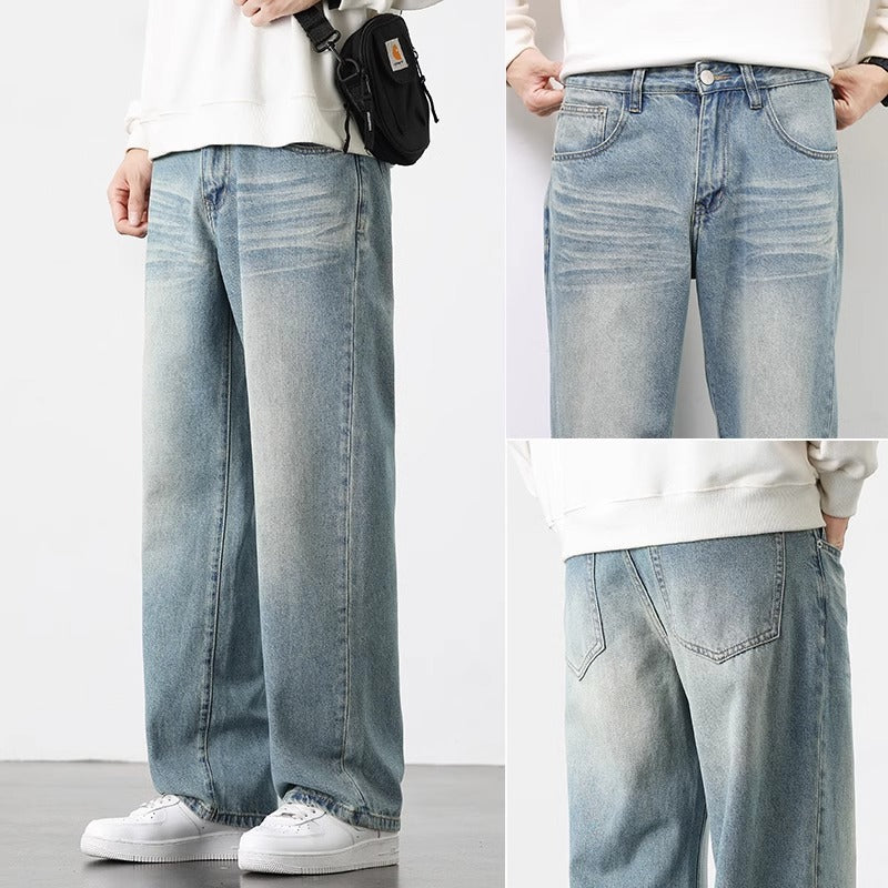 Men's Wide-Leg Jeans Straight Loose Fit (On Hand)