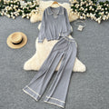 Knit Sweater & Wide-Leg Pants Set