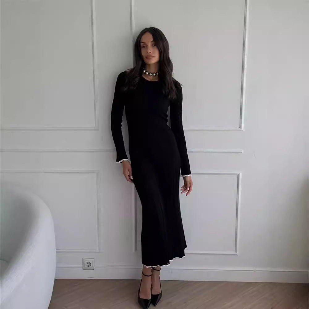 Long Sleeve Knitted Midi Sweater Dress