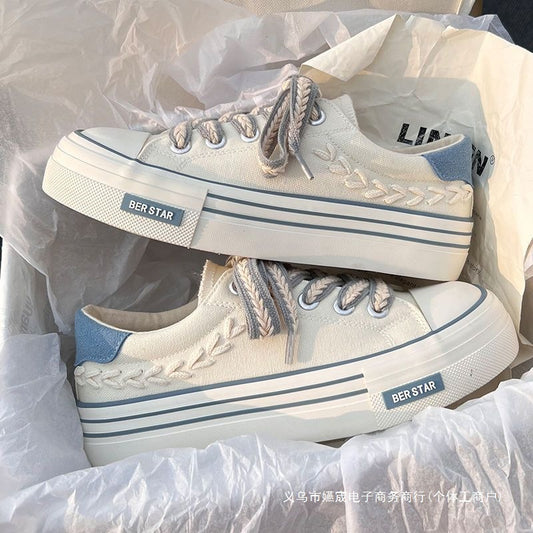 Women's Summer Canvas Shoes  Korean Style, Breathable & Trendy (On Hand)