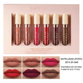 HANDAIYAN 6-Pack Matte Rose Lip Gloss Nude Lipstick, Non-stick Cup Velvet Lip Stain Set
