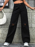 Casual fashion ripped denim pants