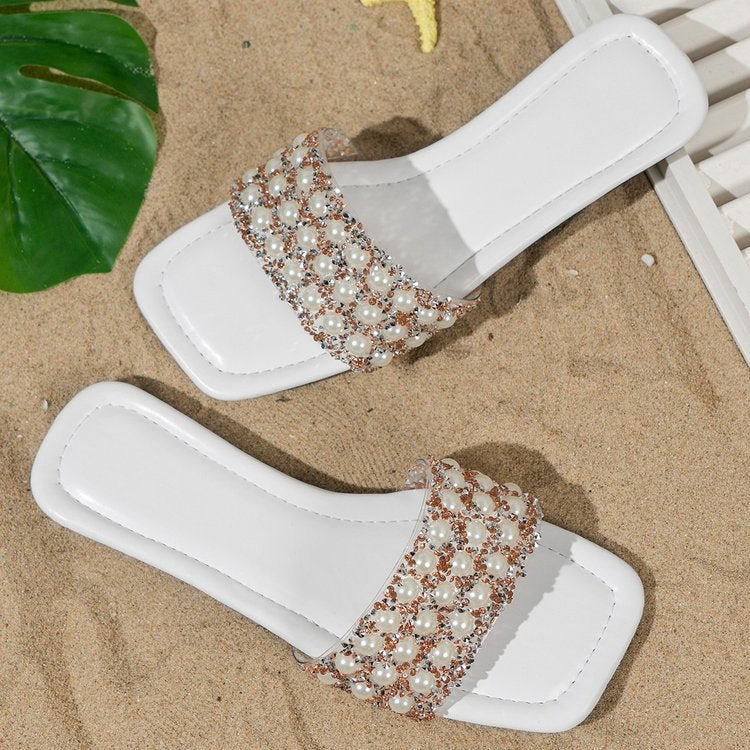 Plus size square toe sandals