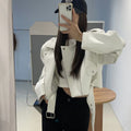 Leather short women's jacket