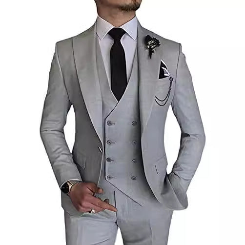 Men's Slim Fit 3-Piece Suit - Formal Wedding, Prom, Banquet Party Suit