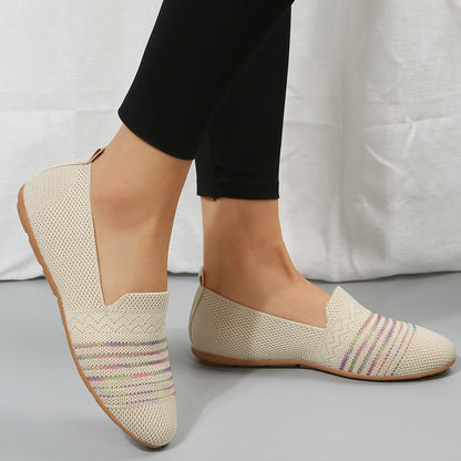 New women's flying weaving flat shoes