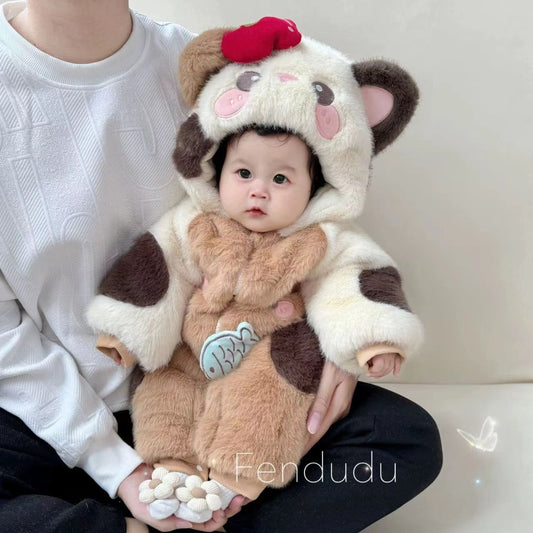Fluffy Winter Jumpsuit for Infants
