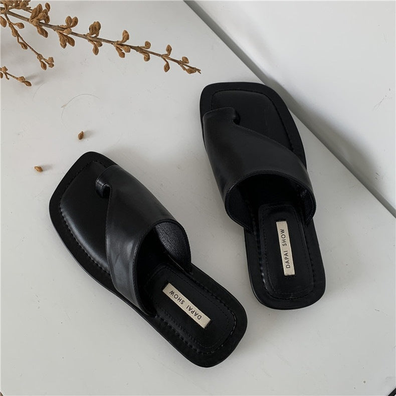 Simple square toe sandals for women