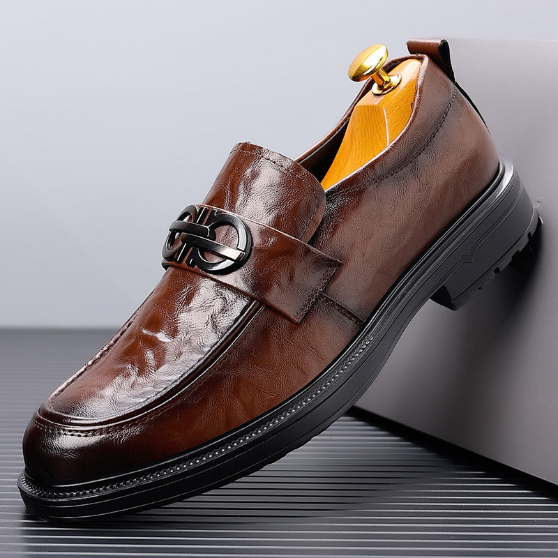 Men's Genuine Leather Slip-On Dress Shoes