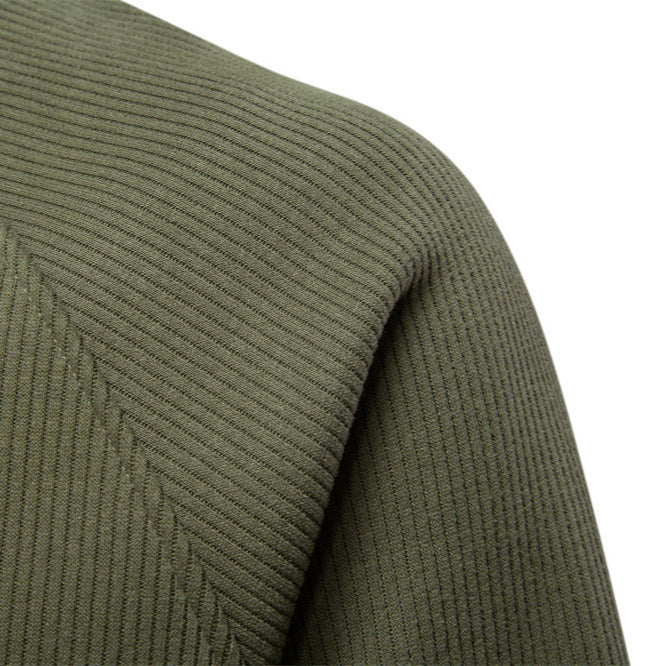 Men's Half-Zip Fleece Sweatshirt – Stand Collar Autumn & Winter Pullover
