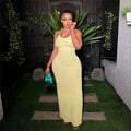New suspender backless popcorn dress
