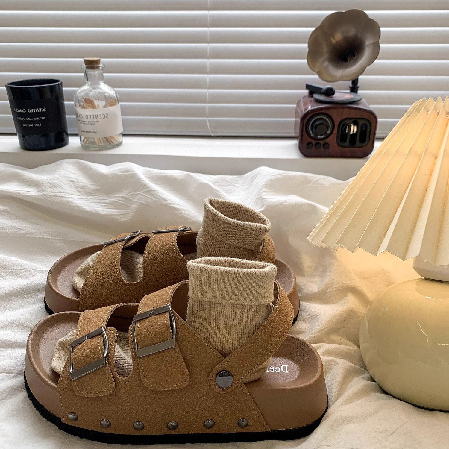 Retro Belt-Buckle Platform Sandals