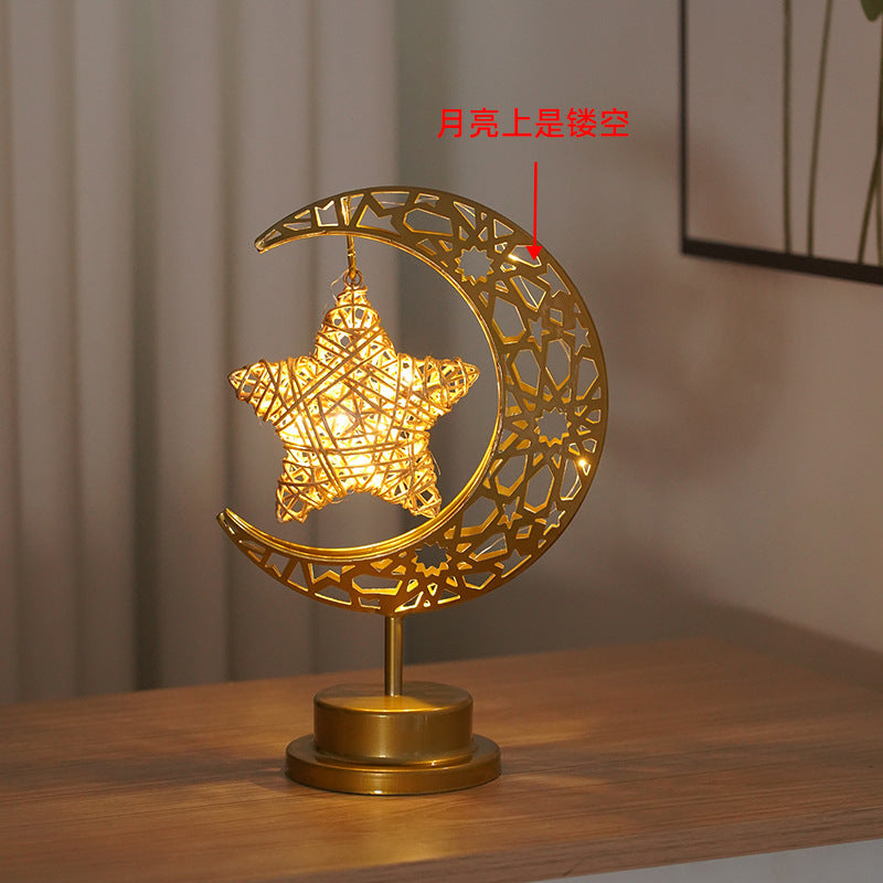 LED Wrought Iron Moon Pendant Lamp