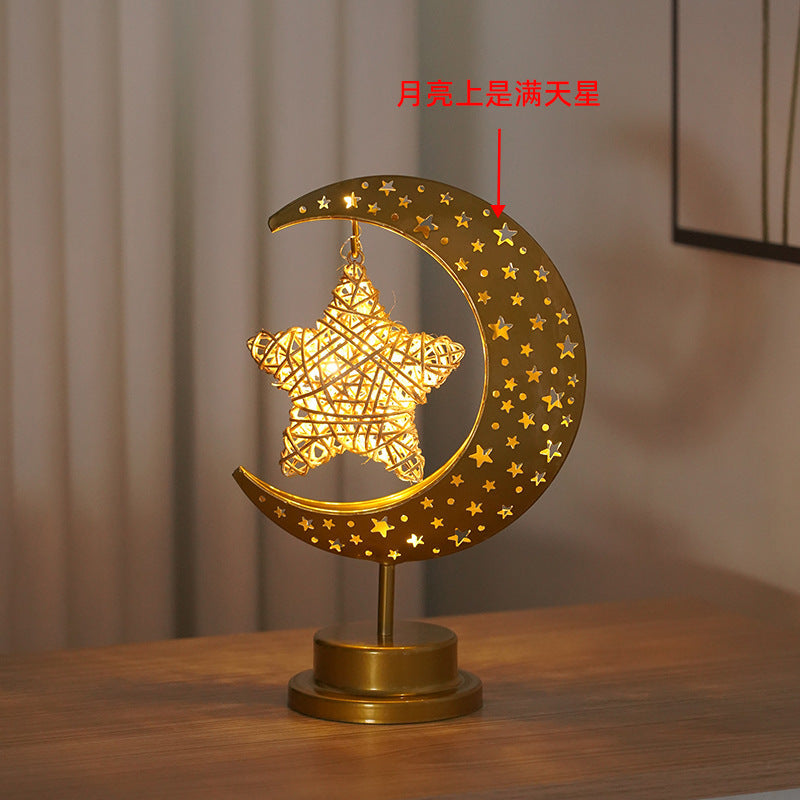 LED Wrought Iron Moon Pendant Lamp