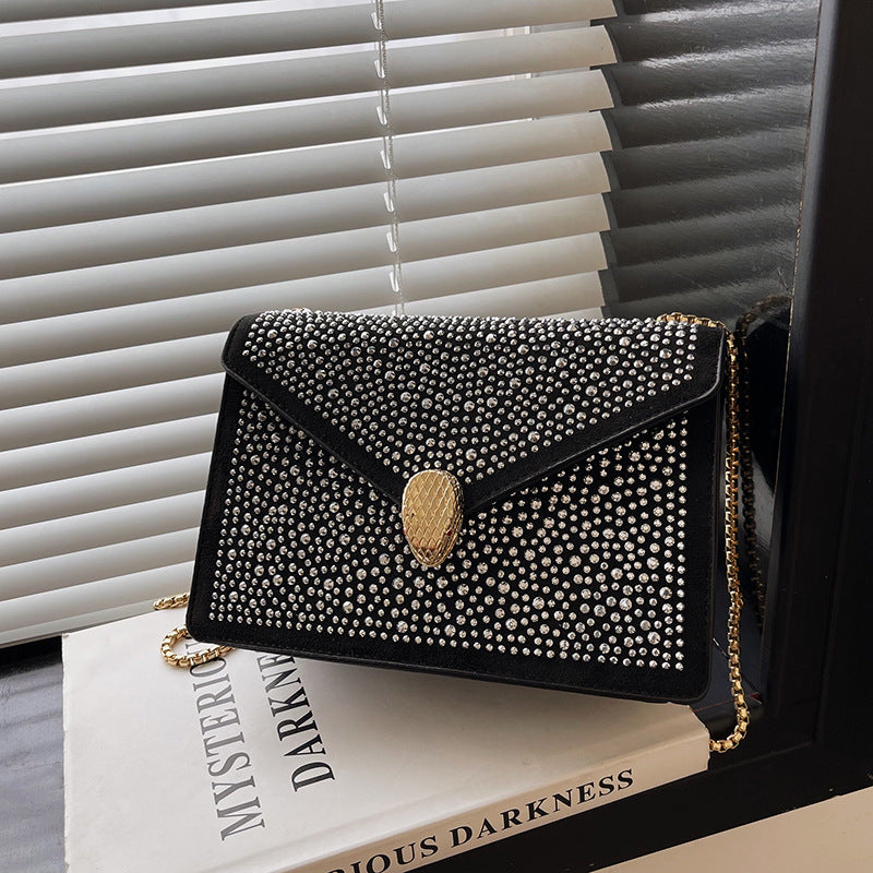 Boutique Diamond-Encrusted Crossbody Bag: Elegant Small Fragrance Women's Bag