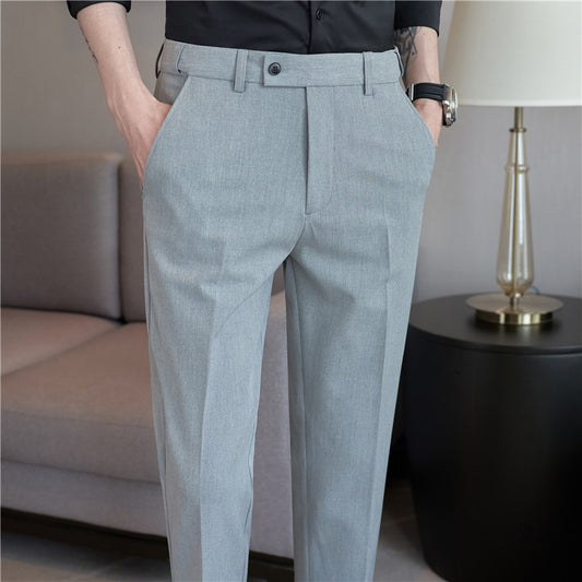 Men’s Stretch Slim-Fit Casual Trousers