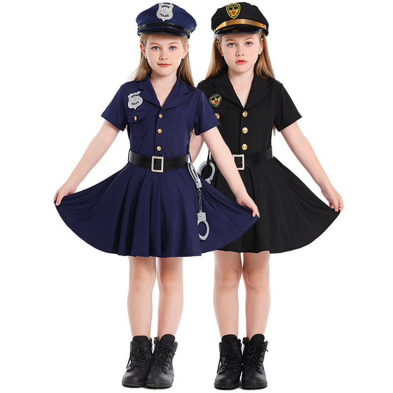 Children's Policewoman Cosplay Costume