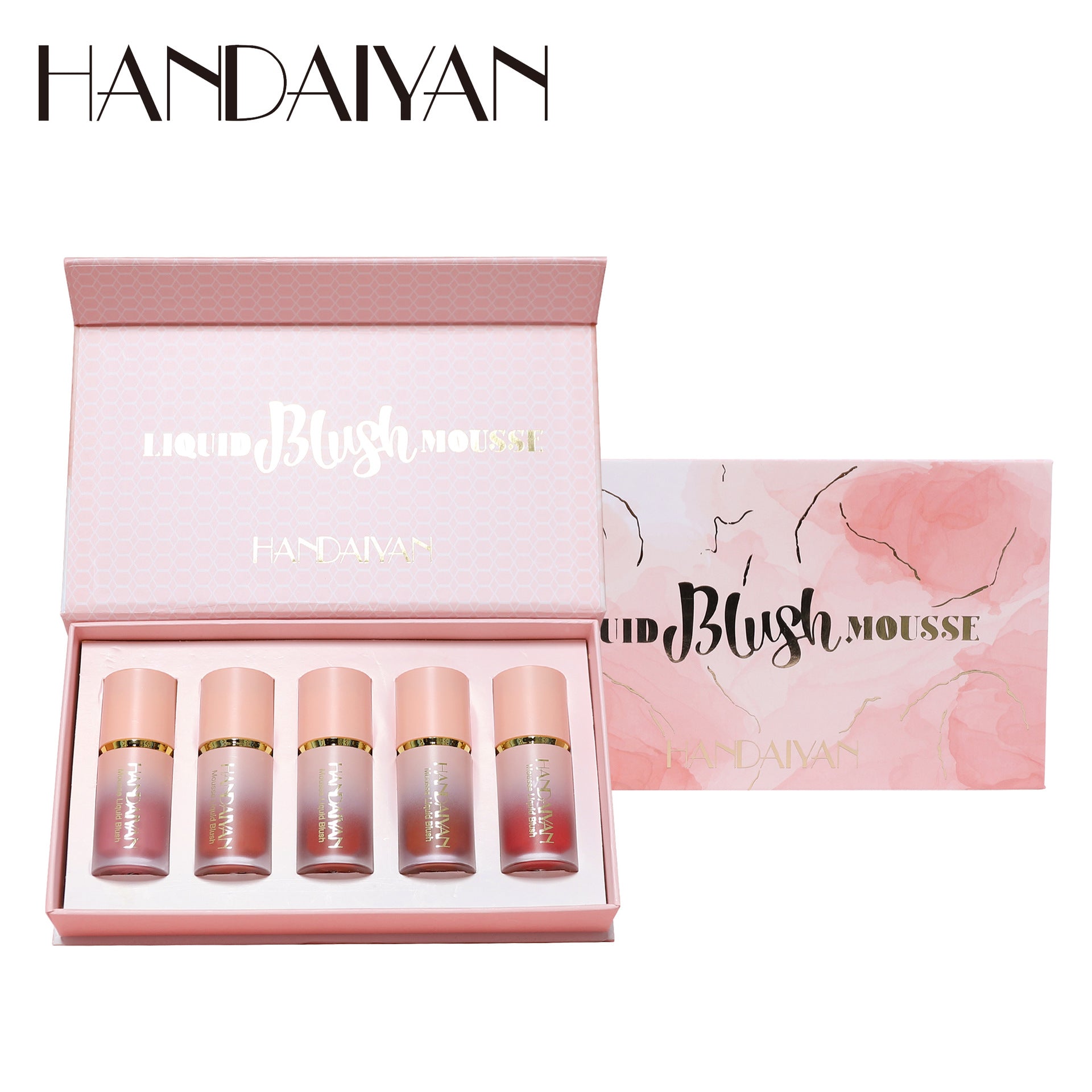 Liquid Blush Set of 5 Pack Handaiyan: Pearlescent Matte Liquid Blush Repair is easy to color