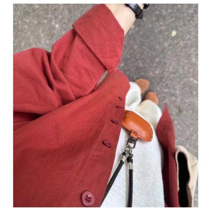 Womens Cotton Long Sleeve Layered Shirt  Spring & Autumn Cardigan Style Top