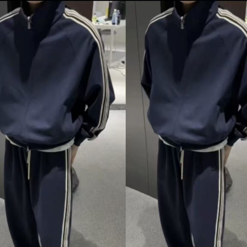 Casual Sports Suit  Long Sleeve Three-Bar Sweatshirt & Pants 2-Piece Set