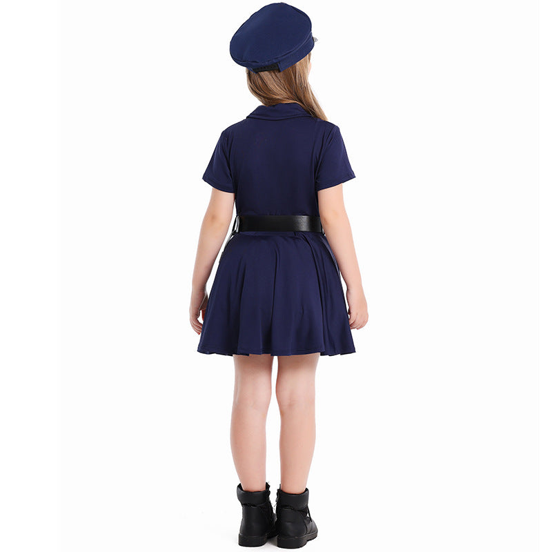 Children's Policewoman Cosplay Costume