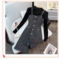 Tweed small fragrance style sub strap skirt two set