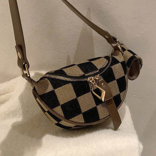 Plaid Waist Bag: Trendy Checkerboard Crossbody Chest Bag