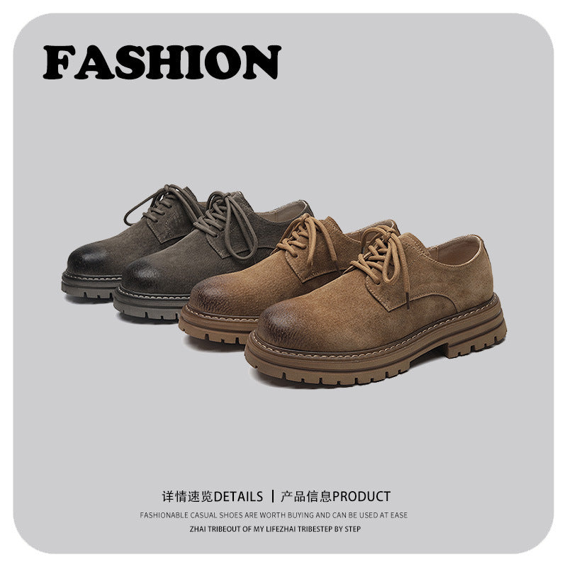 Men's Retro British Style Lace-up Leather Cargo Shoes