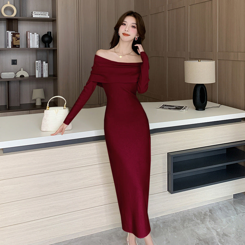 Elegant One-Shoulder Slim Dress