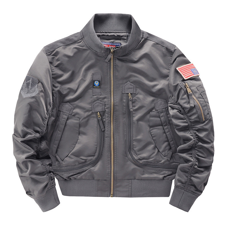Mens Air Force Pilot Baseball Jacket  Tactical Stand Collar Leader Fan Coat