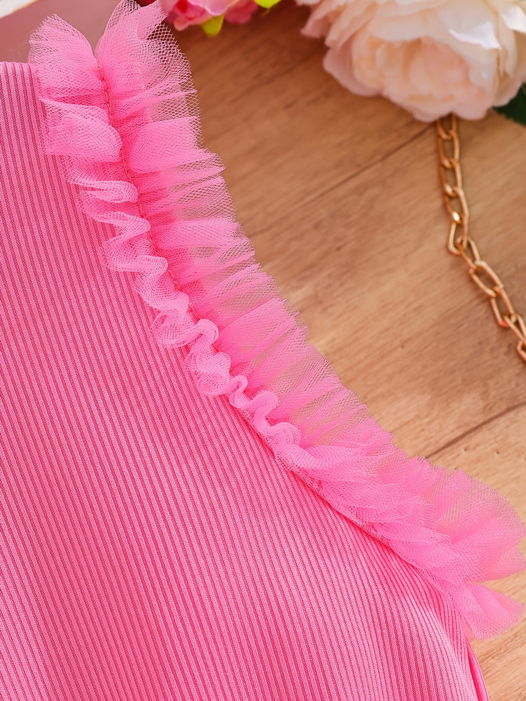 Pink Flutter-Sleeve Jumpsuit