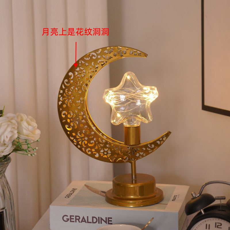 LED Wrought Iron Moon Pendant Lamp