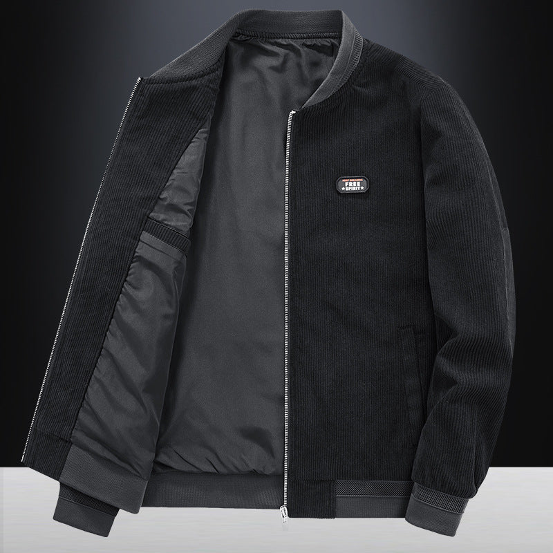 Men's Plus Size Loose-Fit Corduroy Jacket