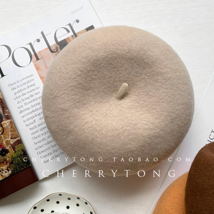 Retro Wool Beret  Cashmere & Wool Women's Hat for Autumn & Winter